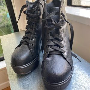 **Closet clear out**  Dirty laundry chunky boots